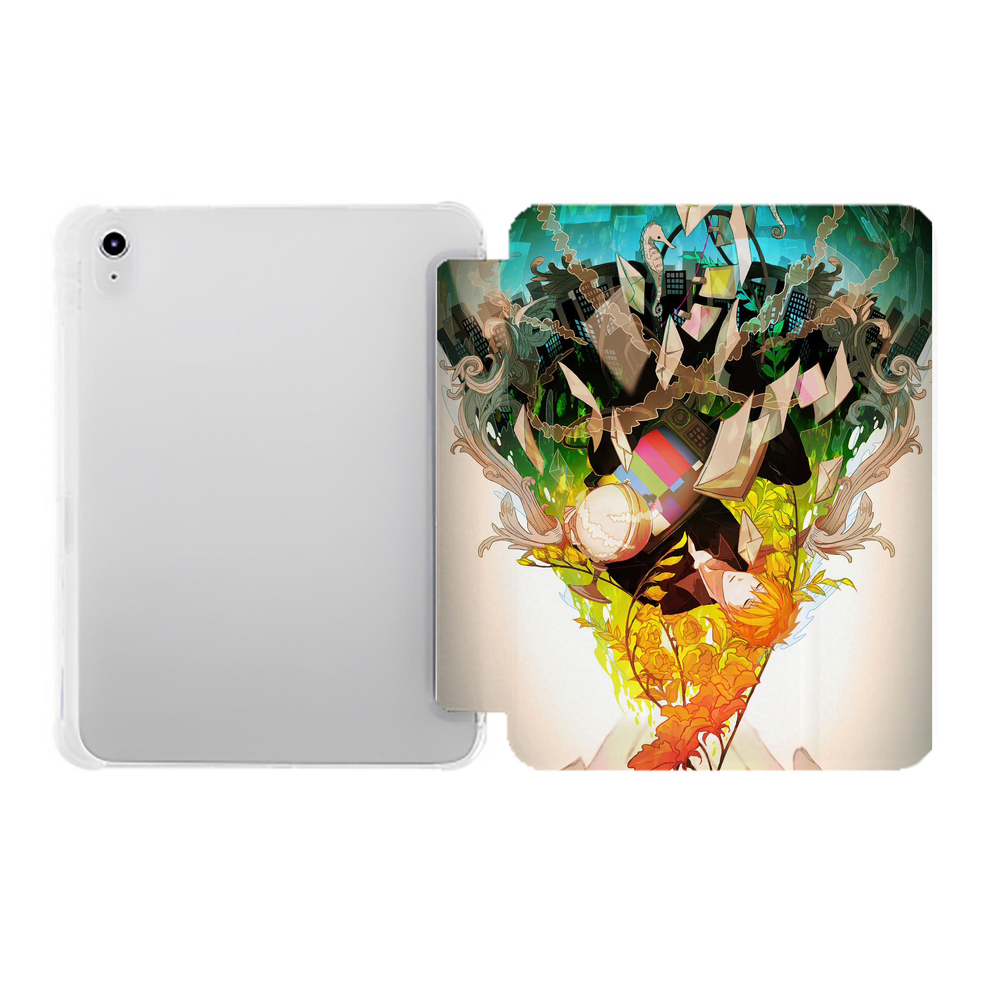 （画像用） ブリーチ BLEACH IPad ケース ペン収納付き 三つ折りスタンド PUレザー×シリコン 対応機種9.5/10.5/10.9インチ